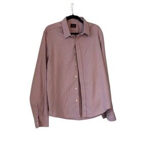Untuckit Pink Pin Slim Fit Veneto WF L Button Up Shirt